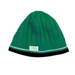 Bula Kelly Green and Black Kids Cable Knit Beanie Super Cute!